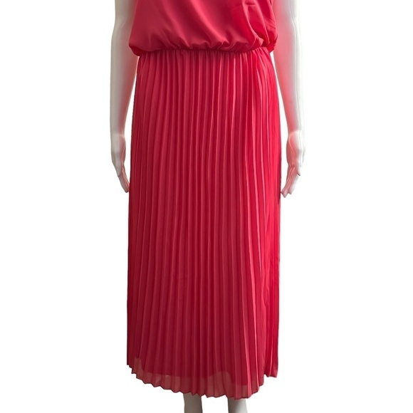 Sam Edelman Women's Size 2 Pleated Maxi Sleeveless Pretty Pink Chiffon Dress NEW - Picture 9 of 16
